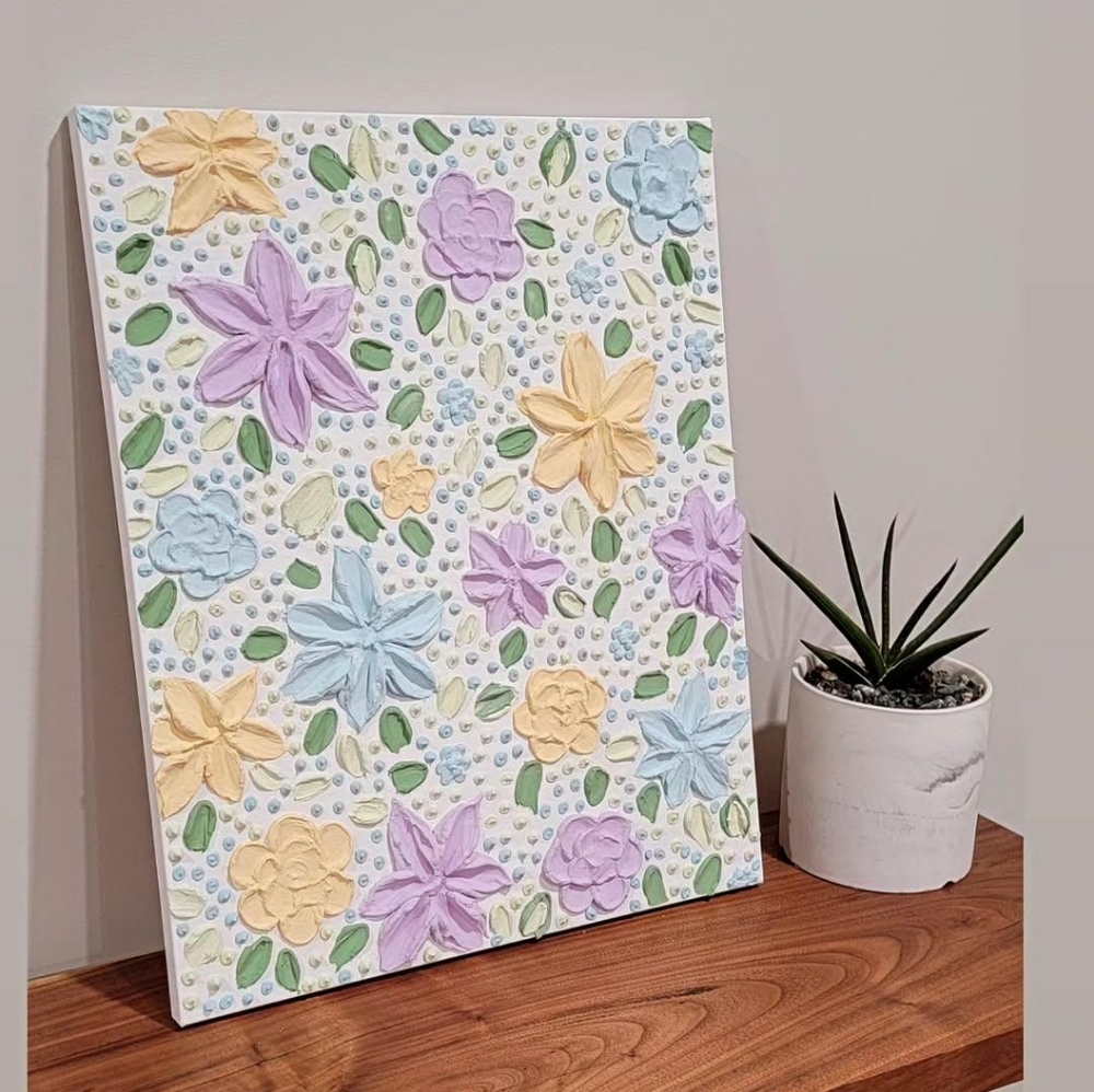 Floral Textured Canvas Art